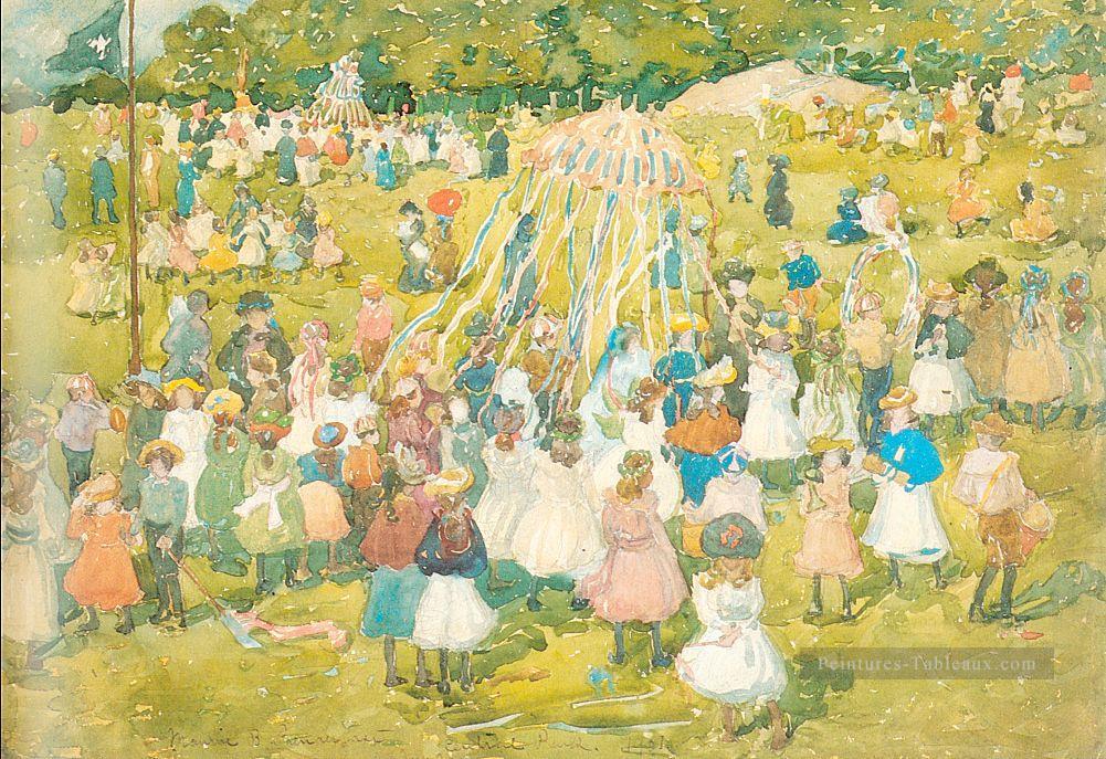 May Day Central Park Maurice Prendergast aquarelle Peintures à l'huile